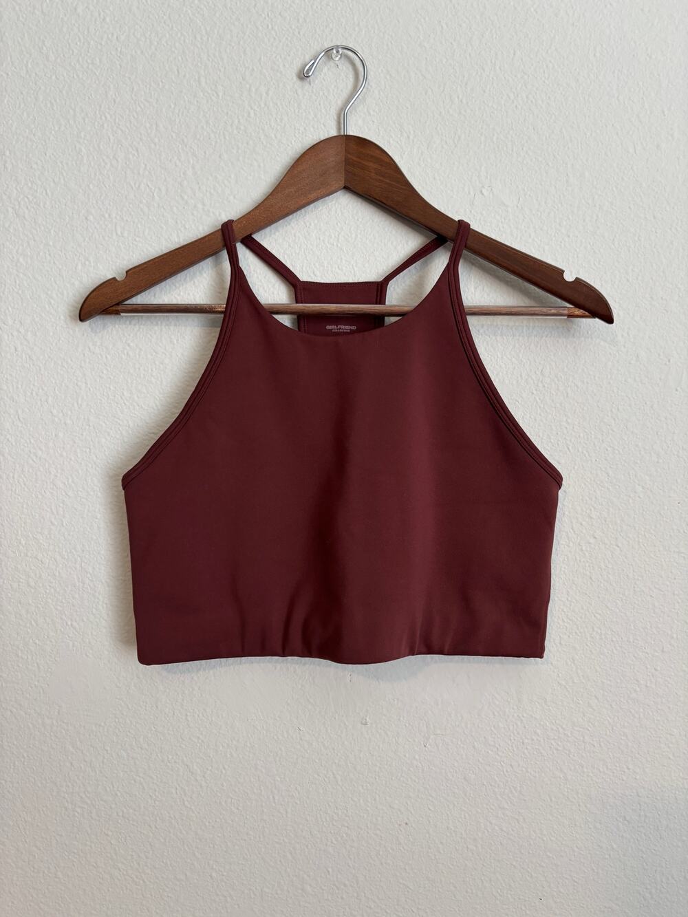 Girlfriend Collective Racerback Sports Bra Marron Large